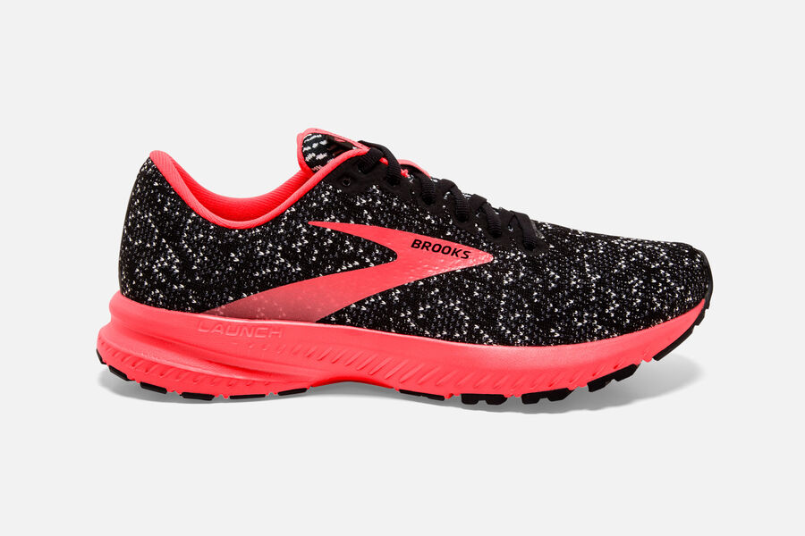 Zapatillas Running Brooks Launch 7 Mujer Negras/Coral/Blancas Comprar HMFW64132